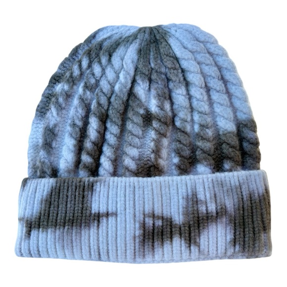 Lot of 3 • Women's Tie-Dye Marble Beanie Trio - Cream, Green, Mauve and Charcoal - Picture 4 of 5